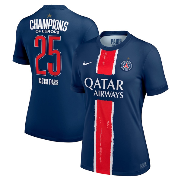 Camiseta Paris Saint Germain 1ª Mujer Champions of Europe 2025